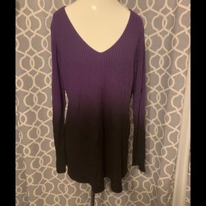 Ombré style v neck sweater